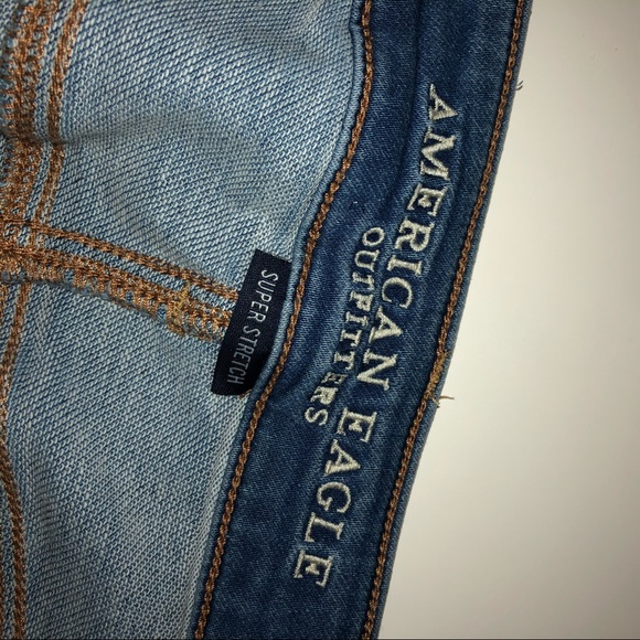 AMERICAN EAGLE BLUE SUPER STRETCH JEANS - Picture 4 of 6